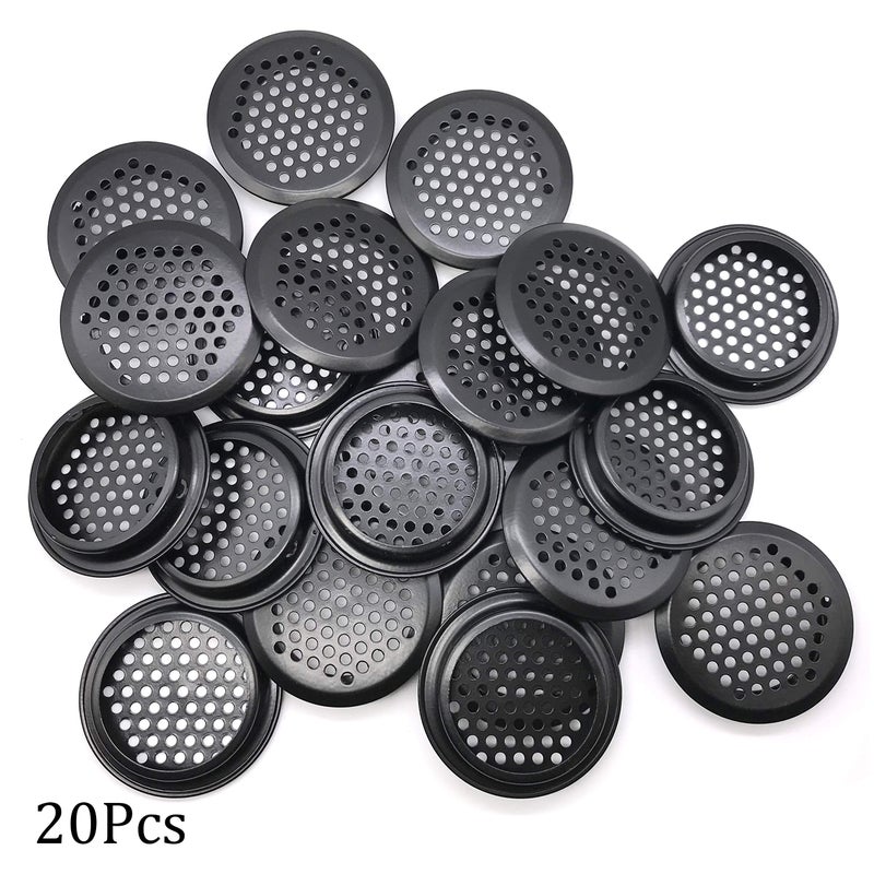 NACX 20Pcs Air Vents 53mm Circular Soffit Vent Stainless Steel Round Vent Mesh Hole Louver for Kitchen Bathroom Cabinet Wardrobe (Black) - Image 3
